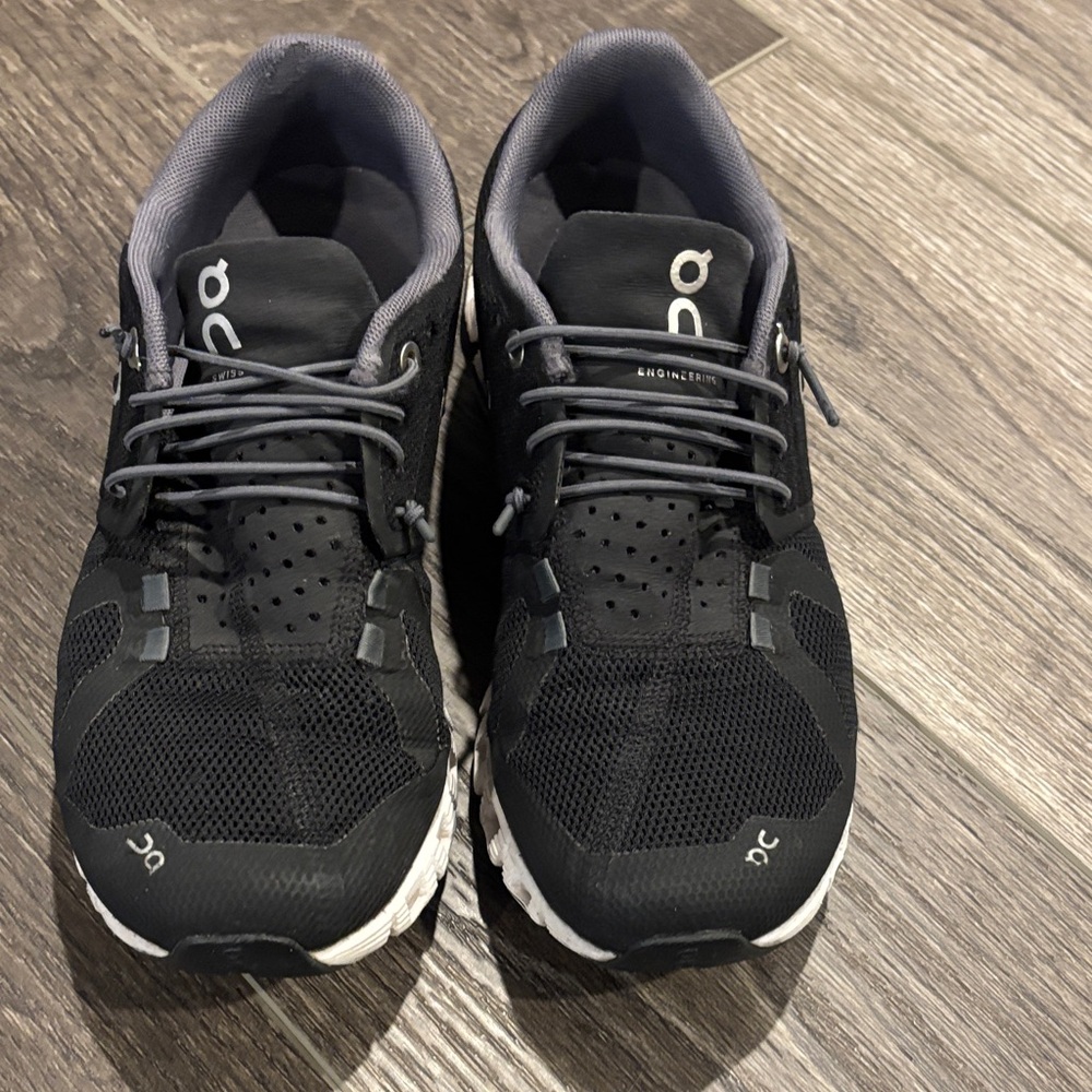 On Running Women's Black and White Athletic Shoes